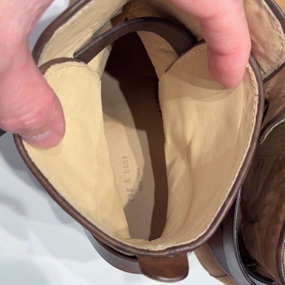 Rag & Bone Women’s Kinsey Brown Nubuck Leather Victorian Ankle Bootie Size 8.5 - Picture 8 of 16